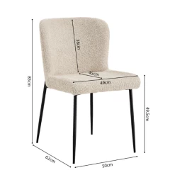 Lisa Bouclé Beige Stoel - Metalen Poten, H 85 X B-L 50 X D-P 62 Cm -Songmics Winkel Ontwerp zonder titel 2023 11 08T095938.665 b034