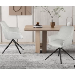 Draaibare Stoffen Stoel 'Iris' Zandkleur| Metalen Poten | 180° Draaibaar -Songmics Winkel Ontwerp zonder titel 2023 11 08T103120.069 9368