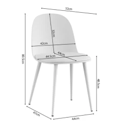 Witte Stoel 'Jasmin' Uit Polypropyleen Met PU Zitting | Metalen Poten | H81 X B51 X D44 Cm -Songmics Winkel Ontwerp zonder titel 2023 11 09T084219.009 49c2