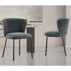 Stoffen Stoel 'Arthur' Donkergrijs | Metalen Poten | 76x52x54cm -Songmics Winkel Ontwerp zonder titel 2023 11 09T095333.635 4330