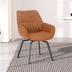 Bora' Stoel: Cognac Microvezel PU | Metalen Poten En Stoffen Bekleding -Songmics Winkel Ontwerp zonder titel 2023 11 09T164155.884 08f9