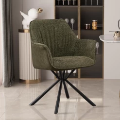 Bouclé Stoel Lucie Groene PU Rug | Metalen Poten | H82,5 X B62 X D63 Cm -Songmics Winkel Ontwerp zonder titel 2023 11 10T101210.122 2925