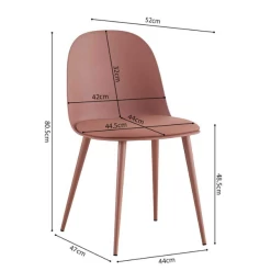 Terracotta Stoel 'Jasmin' Uit Polypropyleen Met PU Zitting | Metalen Poten | H81 X B51 X D44 Cm -Songmics Winkel Ontwerp zonder titel 2023 11 14T094104.414 f69f