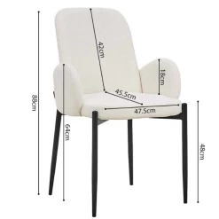 Bilbao' Stoel Wit Bouclé | Metalen Poten | H88xB60xD57cm -Songmics Winkel Ontwerp zonder titel 2023 11 14T100930.245 1c0b