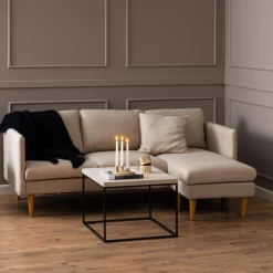 Omkeerbare Chaise 2-zits Milly Sofa, Basel Beige".