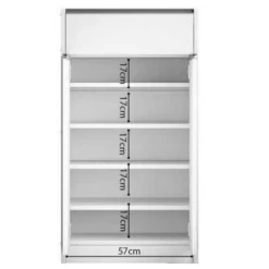 Schoenenkast 'Lilly' 2 Deurs 1 Lade Wit | H 117 X B 60 X D 35 Cm -Songmics Winkel Ontwerp zonder titel 2023 11 16T100052.917 2690