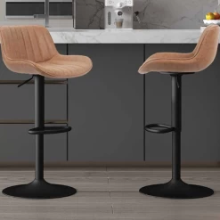 Cognac PU Barkruk Fenna | Metalen Poten 84-105 X 48 X 49,5cm -Songmics Winkel Ontwerp zonder titel 2023 11 16T142233.756 eff8