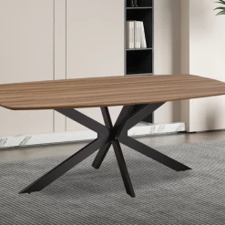 Aziz 200 Cm Deense Ovaal Tafel Met Oude Eikdecor | Metalen Poten, MDF Blad, ABS Rand | H76 X B200 X D100 Cm - 25mm -Songmics Winkel Ontwerp zonder titel 2023 11 21T100749.560 fe8c