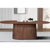 Miguel Ovale Eettafel 230cm Lichtbruin | Massief Magnolia Hout Structuur En Bovenblad