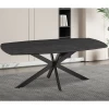 Aziz 200 Cm Deense Ovaal Tafel Donkerbruin | Metalen Poten, MDF Blad, ABS Rand | H76 X B200 X D100 Cm - 25mm