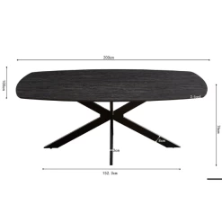 Aziz 200 Cm Deense Ovaal Tafel Donkerbruin | Metalen Poten, MDF Blad, ABS Rand | H76 X B200 X D100 Cm - 25mm -Songmics Winkel Ontwerp zonder titel 2023 11 22T093045.407 a5b4
