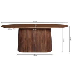 Ovale Lichtbruine Tafel 'Miguel' - 200 Cm | Massief Magnoliahout | H76 X B200 X D100 Cm -Songmics Winkel Ontwerp zonder titel 2023 11 22T100842.988 384f