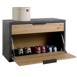 Halbankje Sento Met Lade En Klapdeur - Eikdecor/antraciet -Songmics Winkel Ontwerp zonder titel 2023 11 22T155347.356 b1da