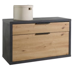 Halbankje Sento Met Lade En Klapdeur - Eikdecor/antraciet -Songmics Winkel Ontwerp zonder titel 2023 11 22T155410.138 3fdd