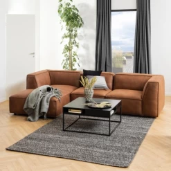 Willford Vierkante Salontafel - Essenzwart Melamine, 80x80 Cm