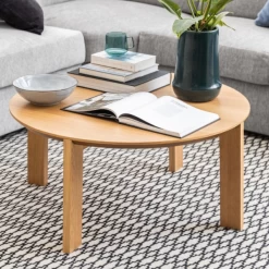 Maxime Ronde Salontafel, Eikenfineer, 90x42 Cm