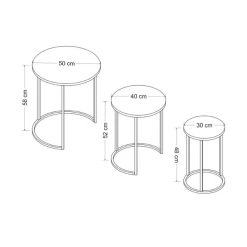 Ronde Woody Salontafels - Set Van 3 - Zwart/marmer -Songmics Winkel Ontwerp zonder titel 2023 11 29T155910.421 6e60