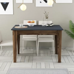 Keukentafel Woody Fashion - 110x72x75 Cm - Walnoot/antraciet -Songmics Winkel Ontwerp zonder titel 2023 12 07T135940.844 27f5