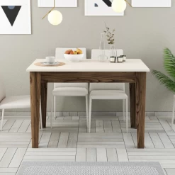 Keukentafel Woody Fashion - 110x72x75 Cm - Walnoot/crème -Songmics Winkel Ontwerp zonder titel 2023 12 07T152255.282 a61f