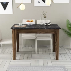 Keukentafel Woody Fashion - 110x72x75 Cm - Walnoot/marmer -Songmics Winkel Ontwerp zonder titel 2023 12 07T162619.080 818c