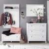 Garderobecombinatie Ole | Paneel, Spiegel, Ladekast En Bank | Wit -Songmics Winkel Ontwerp zonder titel c034