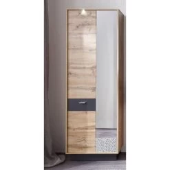 Kledingkast Coast | 69 X 35 X 191 Cm | Met Ledverlichting | Wotan Oak-design