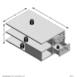 FMD Salontafel Pia 92x60 Op Wieltjes - Eik -Songmics Winkel Pia 800c