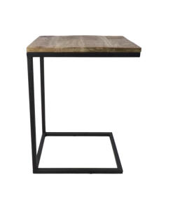 Bijzettafel Rick 65cm – Robuust Mangohout/ijzer