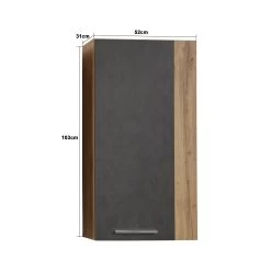 Hangkast Rock | 52 X 31 X 103 Cm | Wotan Oak-design / Matera Finish -Songmics Winkel Rock WO 1826 537 48 Bema t f3d2