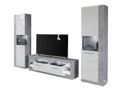 Tv-meubelset Rock | Tv-kast En Vitrinekasten | Grey Stone -Songmics Winkel Rock WO 1826 933 35 dynamisch Freisteller inkl. Bel. fe9c