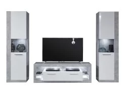 Tv-meubelset Rock | Tv-kast En Vitrinekasten | Grey Stone -Songmics Winkel Rock WO 1826 933 35 frontal Freisteller inkl. Bel. 2574