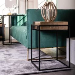 RICHMOND Bijzettafel Cadis 42x42cm - Champagnegoud