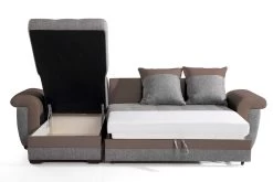 Zitbank Sabine Met Slaapbank & Opbergruimte - Grijs/taupe -Songmics Winkel SABINE tissu logan 7820 soft 24 fonction 11c6