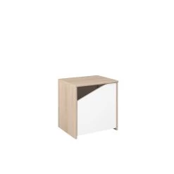 Nachtkastje Shelby Met 1 Deur - Eik/wit -Songmics Winkel SHELTER 2400 CH1P C 1236