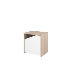 Nachtkastje Shelby Met 1 Deur - Eik/wit -Songmics Winkel SHELTER 2400 CH1P D e570