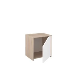 Nachtkastje Shelby Met 1 Deur - Eik/wit -Songmics Winkel SHELTER 2400 CH1P OUV C 20aa