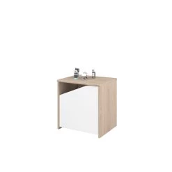 Nachtkastje Shelby Met 1 Deur - Eik/wit -Songmics Winkel SHELTER 2400 CH1P STYLE D 4865