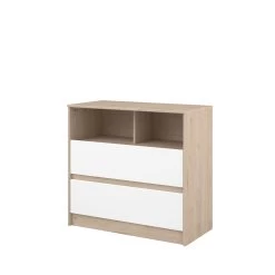 Commode Shelby 84cm - Eik/wit -Songmics Winkel SHELTER 2400 CO2T D fa09