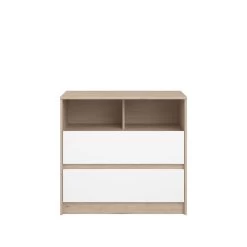 Commode Shelby 84cm - Eik/wit -Songmics Winkel SHELTER 2400 CO2T F 4087
