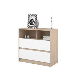 Commode Shelby 84cm - Eik/wit -Songmics Winkel SHELTER 2400 CO2T STYLE D 4918