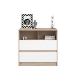 Commode Shelby 84cm - Eik/wit -Songmics Winkel SHELTER 2400 CO2T STYLE F f524