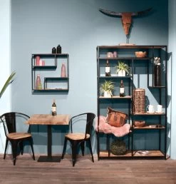 Industriële Caféstoel Tap - Mangohout / Ijzer -Songmics Winkel SI 105 5010 AJBHWS 5009 MAE 10082 PA52 ff3f