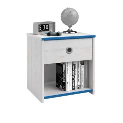 Nachtkastje Smoozy 1 Lade - Wit/roze Of Wit/blauw