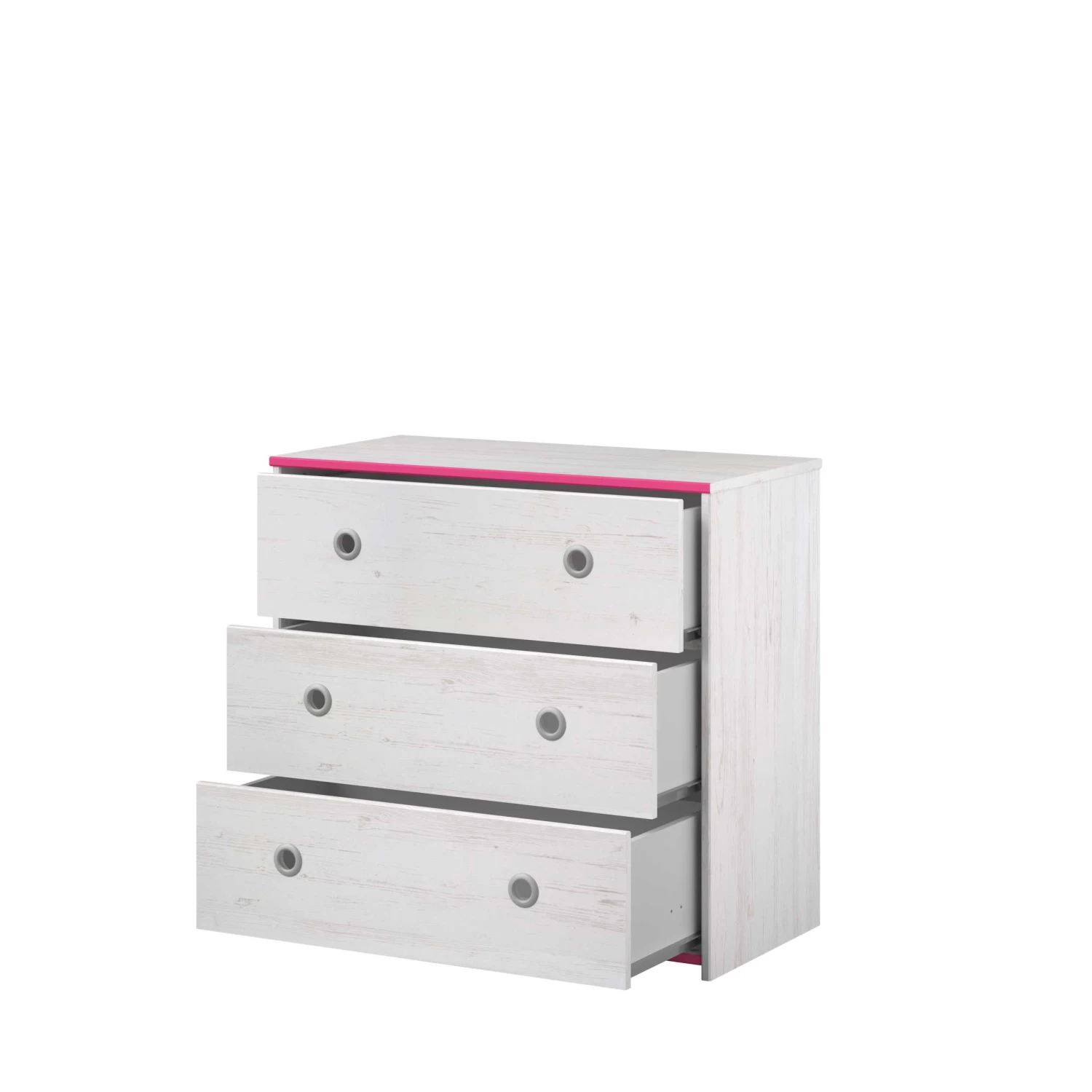 Commode Smoozy 79cm Met 3 Lades - Wit/roze Of Wit/blauw 9 Commode Smoozy 79cm Met 3 Lades - Wit/roze Of Wit/blauw - Afbeelding 7