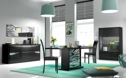 Eetkamerstoel Siola - Zwart -Songmics Winkel SPIRIT 38 TABLE RECT bahut 3po b975