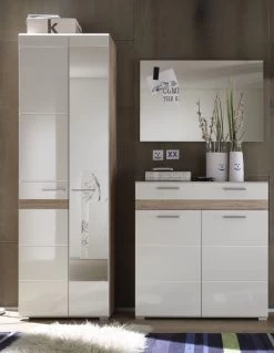 Garderobeset Set-One | Opbergkast, Spiegel, Kledingkast | Licht-eiken Kleur -Songmics Winkel Set One GD 1336 919 96 frontal D 5ed0