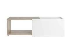 FMD Verlengbare Salontafel Sleeve - Eik/wit -Songmics Winkel Slide Front offen weiss sonoma 29d2