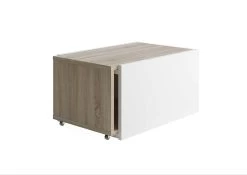 FMD Verlengbare Salontafel Sleeve - Eik/wit -Songmics Winkel Slide Perspektive geschlossen weiss sonoma 2968