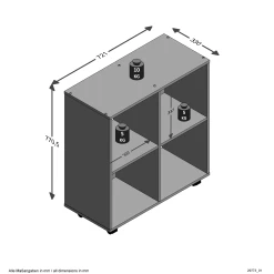 FMD Opbergrek Sprint Op Wieltjes - Wit -Songmics Winkel Sprint 3D 5a1b