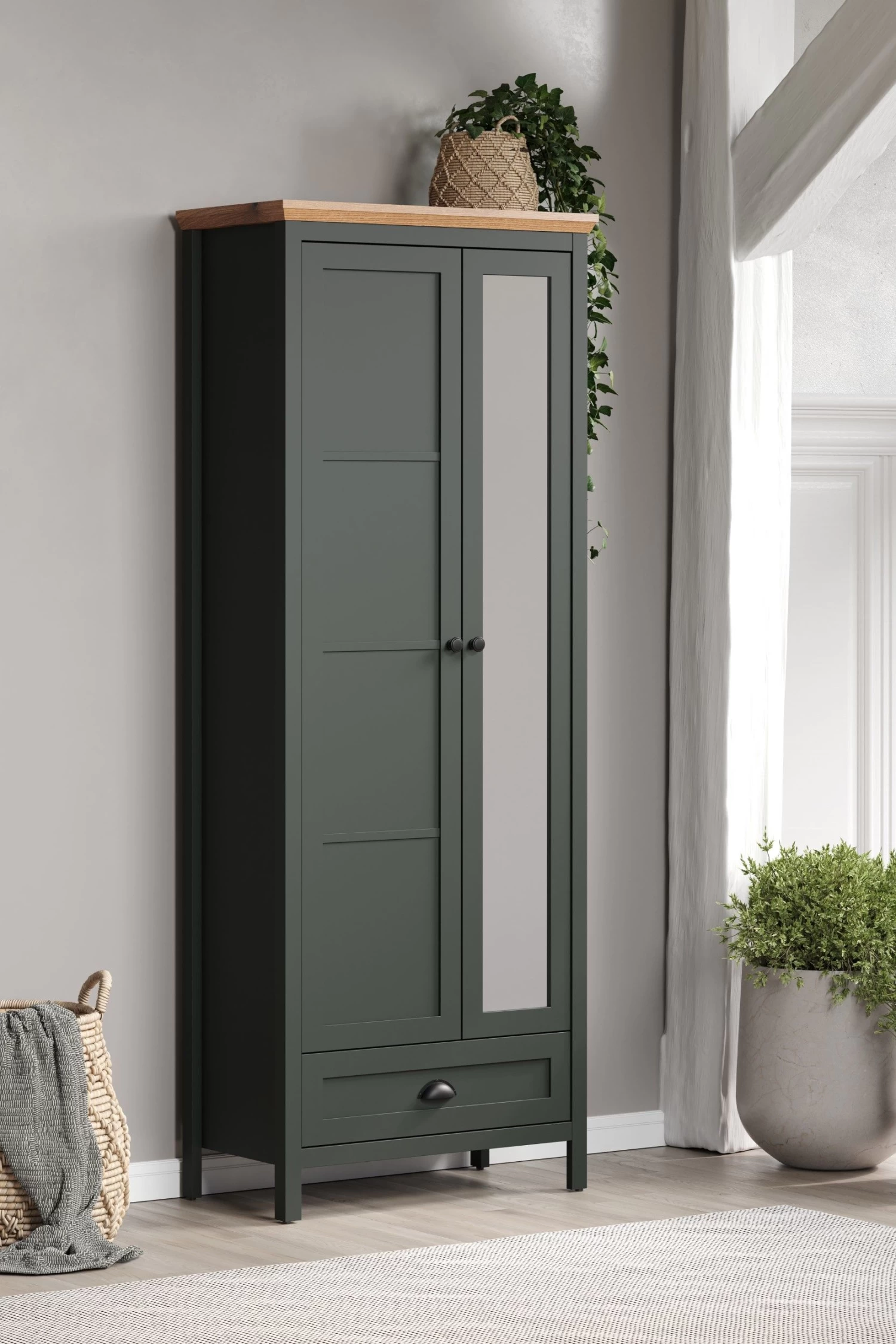 Kledingkast Stanton | 77 X 39 X 198 Cm | Evoke Oak-design 5 Kledingkast Stanton | 77 X 39 X 198 Cm | Evoke Oak-design - Afbeelding 3